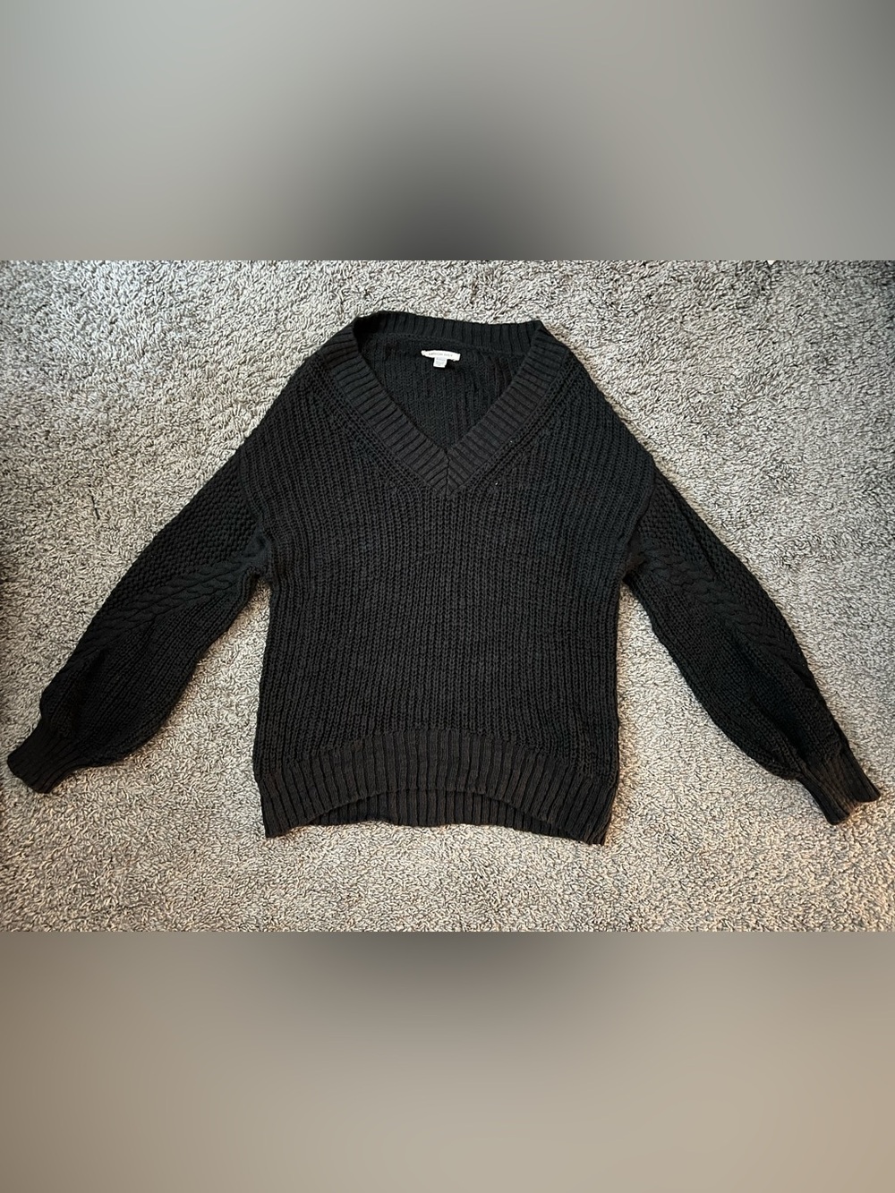 American Eagle Outfitters Black Knit V-Neck Sweater